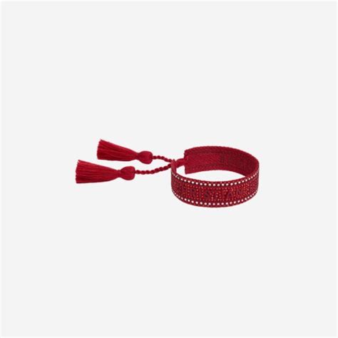 dior scarlet red|J'Adior Bracelet Scarlet Red Cotton and Crystals .